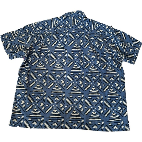 Orvis Men’s 100% Cotton Tiki Printed Shirt in Blue Size XL - Picture 7 of 8